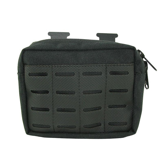 Multi Pouch  6.5" X 5"X 1 1/2 " with Mesh separator dual zippers and Front MOLLE LOC-STICK panel double stick connection